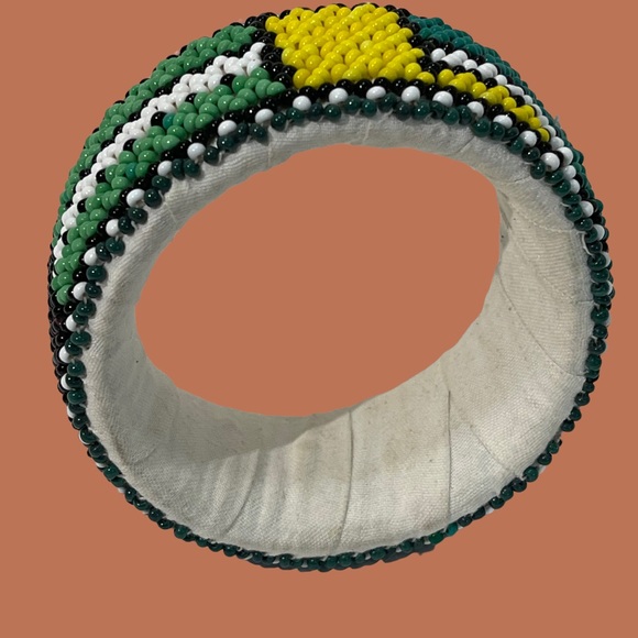 South African Ndebele Beaded Cuff Bangle Bracelet - Picture 6 of 7